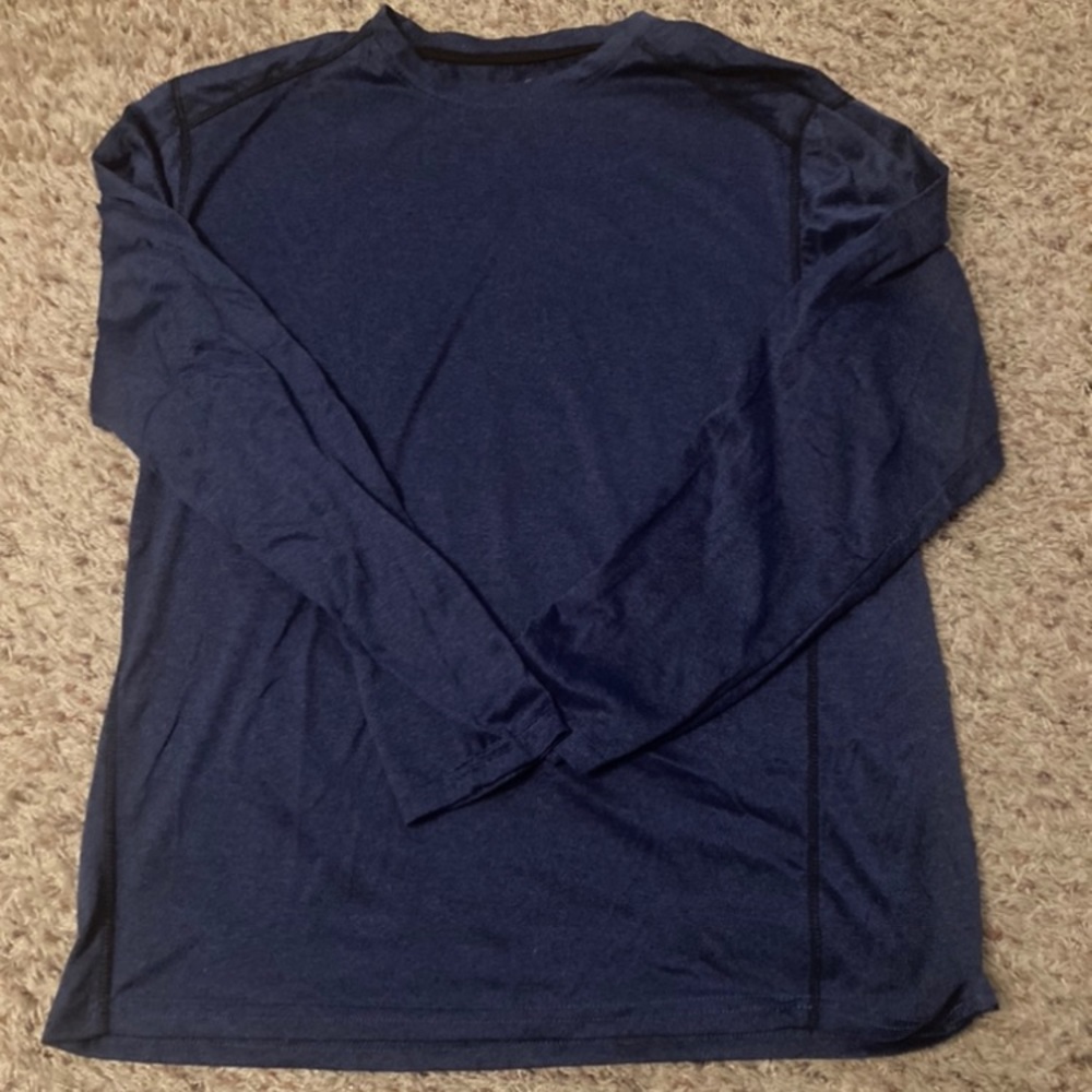 Men’s Russell Navy Blue Dri Power Active Long Sleeve Shirt Medium M